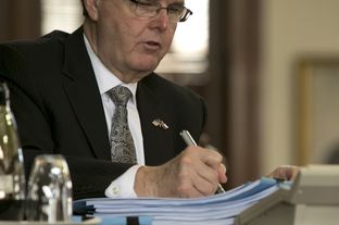 Lt. Gov. Dan Patrick signs bills on the last day of the 84th session June 1, 2015