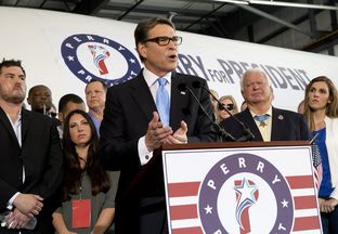 Former Gov. Rick Perry announces his 2016 candidacy for president June 4, 2015, in Addison, Texas.