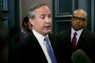 Texas Attorney General Ken Paxton speaks to media after keynoting a June 2015 event hosted by the Texas Public Policy Foundation regarding impact of the EPA's Clean Power Plan.