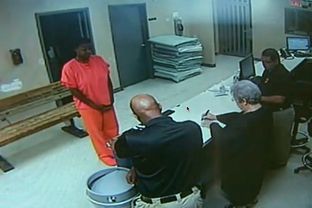 Waller County Jail booking video showing Sandra Bland appearing before Justice of the Peace Delores Hargrave.