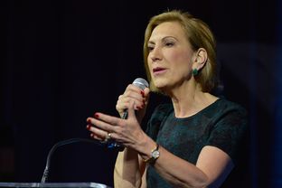 Republican Presidential candidate Carly Fiorina speaks to the National Organization of Women Business Owners meeting in San Antonio, Texas on Sept. 27, 2015.