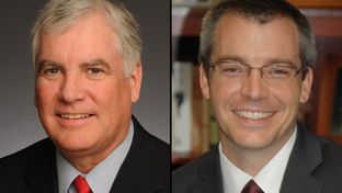 Texas Supreme Court Justice Paul Green (left) is facing a Republican primary challenge from Rick Green.