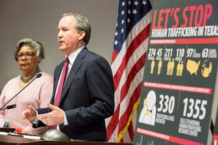 Texas Attorney General Ken Paxton announced a new unit of his office dedicated to combating human trafficking. State Rep. Senfronia Thompson, D-Houston, the author of a law that enhanced penalties for human trafficking, joined Paxton at a press conference on Jan. 14, 2016.