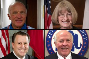 Democrat Lawrence "Larry" Meyers (top left) will face the winner of the Republican primary for Court of Criminal Appeals Place 2. The GOP candidates are Mary Lou Keel (top right), Chris Oldner (bottom left) and Ray Wheless (bottom right).