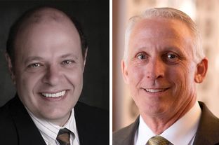 Former state Rep. George Lavender, left, is challenging state Rep. Gary VanDeaver, right, in the Republican primary for Texas House District 1.