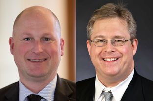 Incumbent Tony Tinderholt (l.) and opponent Andrew Piel are vying for the HD 94 seat in Arlington in the March 1 GOP primary. No Democrat is running.
