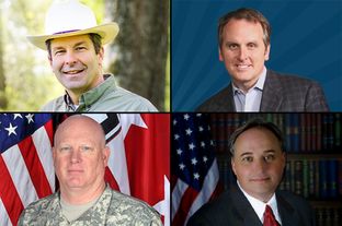 Top Row: David Simpson and Bryan Hughes
Bottom Row: Major General James K. "Red" Brown Jr. and Mike Lee