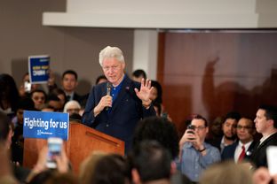 Bill Clinton at a rally held at Fort Worth's Tarrant County College on Feb. 29. Clinton came to Fort Worth to rally for his wife, Hillary Clinton.