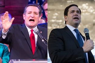 Republican presidential candidates and U.S. Senators Ted Cruz of Texas and Marco Rubio of Florida.