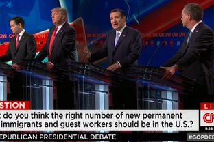 The remaining four presidential contenders at the GOP debate in Miami, Florida on March 10, 2016.