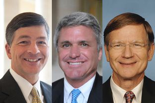 From left to right: Republican U.S. Reps. Jeb Hensarling of Dallas, Michael McCaul of Austin and Lamar Smith of Austin.