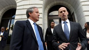 Attorney General Ken Paxton and Solicitor General Scott Keller after oral arguments on the voter ID case before the U.S. 5th Circuit of Appeals in New Orleans on May 24, 2016.