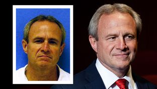 Michael Morton stands for his February 1987 mugshot (left) and a portrait 25 years later, taken at the Williamson County Courthouse on Feb. 6, 2013.