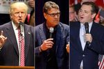Republican nominee for president Donald Trump, former Texas Governor Rick Perry and U.S. Sen. Ted Cruz.