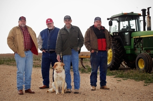 Left to right: Leland Stukey Kelly Young, J.O. Dawdy and Kirby Lewis photographed in Floydada, TX, on Mar. 8, 2012.