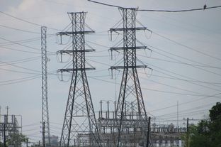 Electricity transmission lines in Houston.
