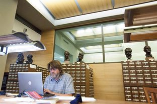 John Young, a professor at Marshall University in West Virginia, does research at the University of Texas at Austin's Harry Ransom Center. The Ransom Center’s approximately $7 million budget, of which roughly $3.74 million comes from the university, dwarfs that of other collections throughout the state.