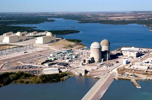 Two new reactors, shown at the upper left-hand corner of this artist's rendering, could be added to the Comanche Peak nuclear plant in Somervell County.
