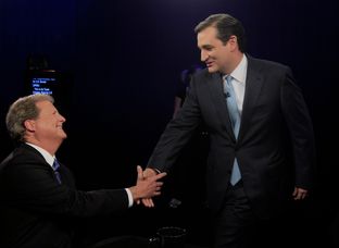 Ted Cruz and Paul Sadler during the KERA/Texas Tribune debate for U.S. Senate on Oct. 19, 2012.
