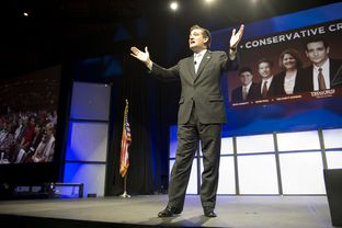 Ted Cruz speaking at the state Republican convention in Fort Worth on June 9, 2012.