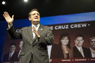 U.S. Senate candidate Ted Cruz speaks to Republican Convention delegates on the final day June 9, 2012.