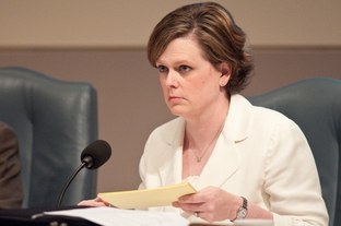 Deirdre Delisi, Chair of the Texas Transportation Commission, attends a meeting on July 29, 2010.
