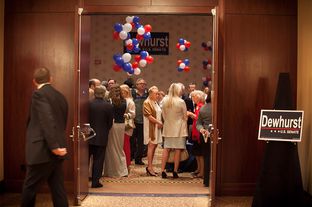 Supporters arrive to the primary watch party of Texas Lt. Gov. David Dewhurst - Houston, Tuesday May 29, 2012.