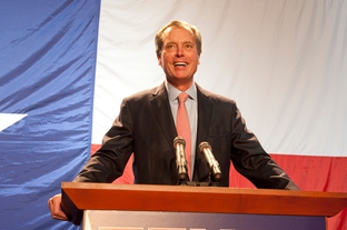 Lt. Gov. David Dewhurst speaks at the Republican watch party at the TDS Exotic Game Ranch on Election Night, Nov 2, 2010. Dewhurst easily beat Democratic challenger Linda Chavez-Thompson.
