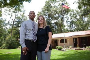 Rodney Pearson and his wife, Sandy, in front of their home in Jasper on June 15, 2012.