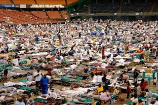'Astrodome' stadium filled with refugees from Louisiana in Houston, Texas, USA, on September 3, 2005.