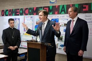 Lt. Governor David Dewhurst and Sen. Dan Patrick R-Houston, during press conference to discuss education reform in Texas including school choice.