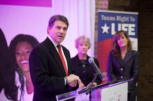 Gov. Rick Perry at a press conference announcing his support for Texas Right to Life's Preborn Pain Bill in Houston on Dec. 11, 2012.