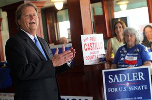 Paul Sadler makes an appearance at the Guadalupe County Democratic Headquarters, September 9, 2012.