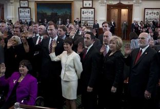 The senators of the 83rd legislative session were sworn in Jan. 8, 2013, the first day of the session.