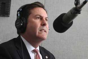 Brian McCall, chancellor of the Texas State University System, during an interview at Marfa Public Radio in Marfa, TX.