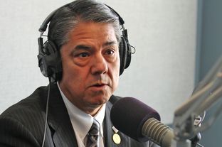 Ricardo Maestas, president of Sul Ross State University, during an interview at Marfa Public Radio in Marfa, TX.