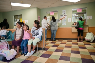 The waiting room at People's Community Clinic in Austin, TX in November 2010.