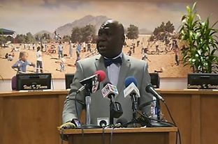 Texas Education Agency commissioner Michael Williams announces at a press conference that he is stripping all authority from the El Paso Independent School District Board of Trustees. The move comes in the wake of a cheating scandal that landed the former superintendent in federal prison.