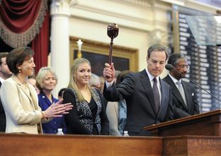 House Speaker Joe Straus gavels out the ceremonial first session of the Texas House 83rd Session on January 8, 2013