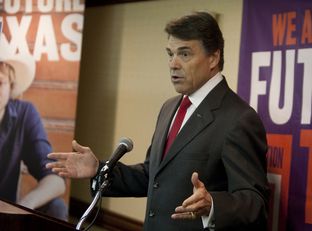 Gov. Rick Perry speaks discusses higher education in Texas at conference in Austin, Texas