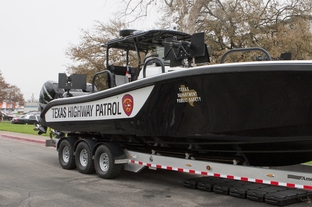 Newly commissioned patrol vessel, part of the Tactical Marine Unit, funded by federal Homeland Security grants, will help with the state's efforts in combating Mexican drug cartels patrolling the Rio Grande River