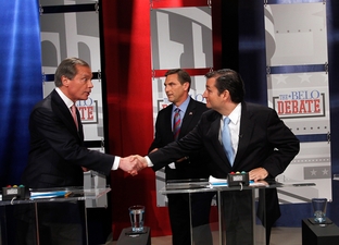 The 4 leading contenders for the U.S. senate seat being vacated by retiring Sen. Kay Bailey Hutchison -- Lt. Governor David Dewhurst, former Dallas mayor Tom Leppert, former Texas solicitor general Ted Cruz and former ESPN sportscaster Craig James -- gathered in Dallas for the Belo debate on Friday, April 13, 2012.