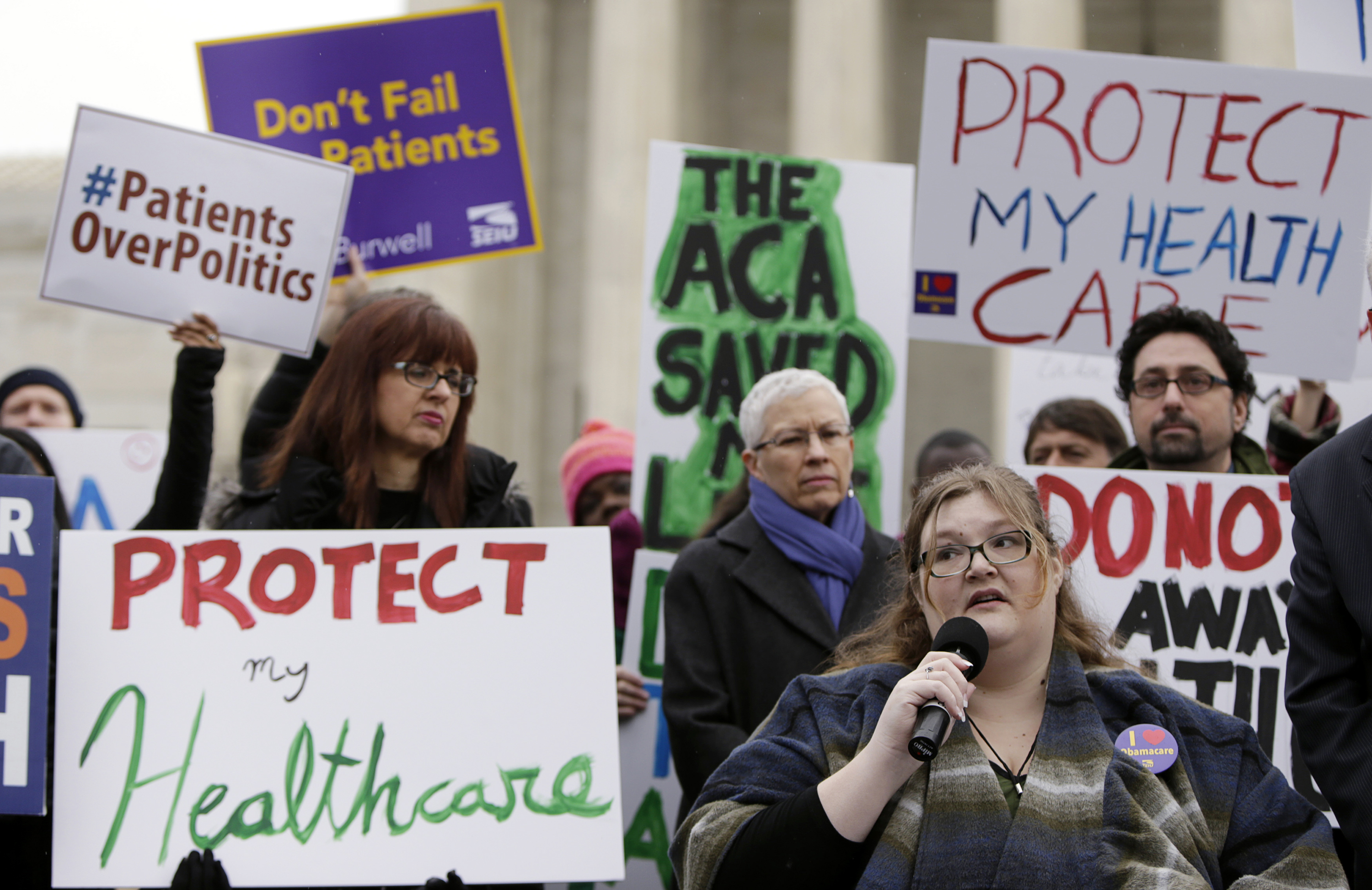 Protestors gathered in front of the Supreme Court in Washington D.C., in 2015, to show support for the Affordable Care Act.