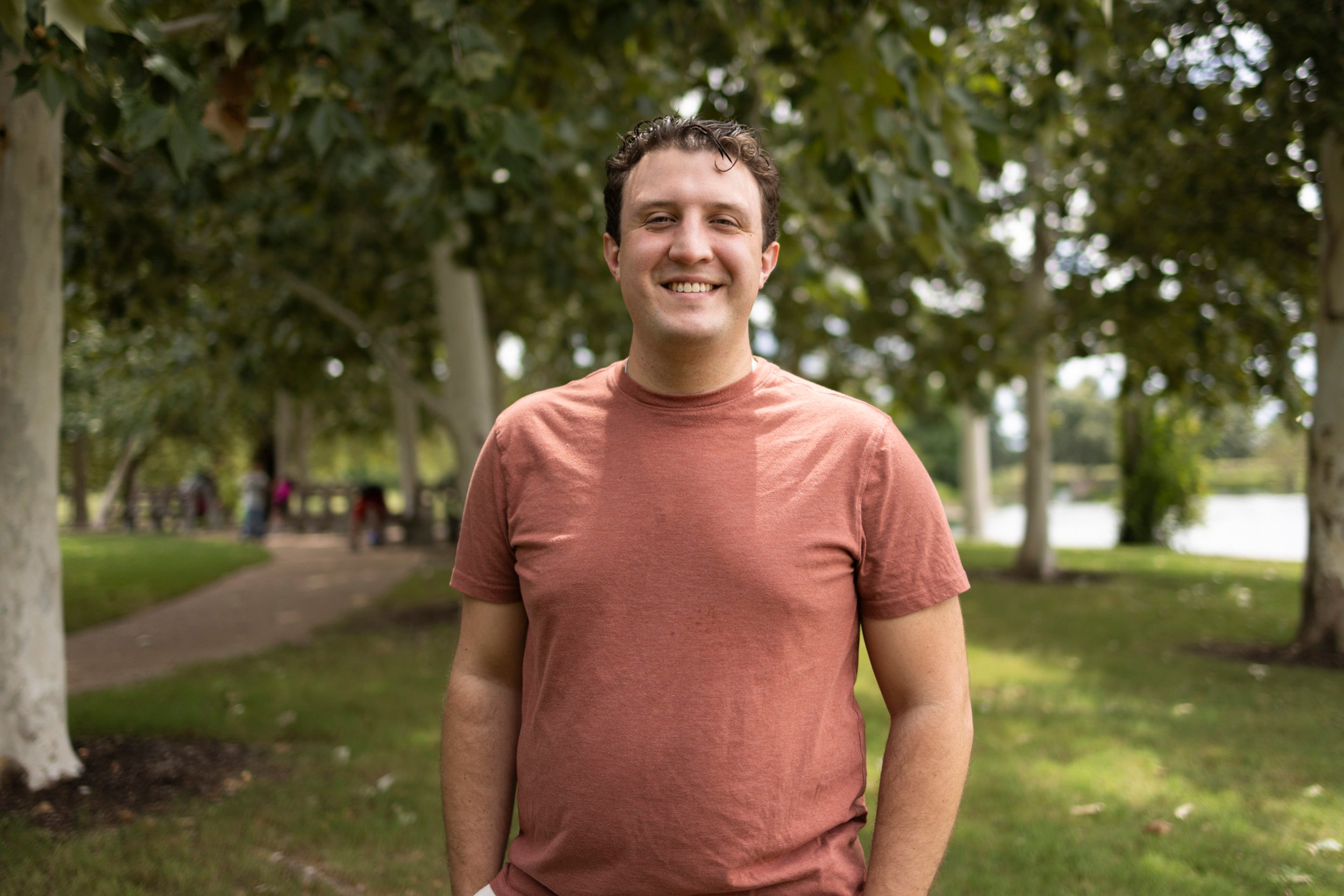 Stuart Streit, an independent voter focused on the economy and free-market economics, stands in Mueller Lake Park, in Austin, Texas, on September 2, 2024. 