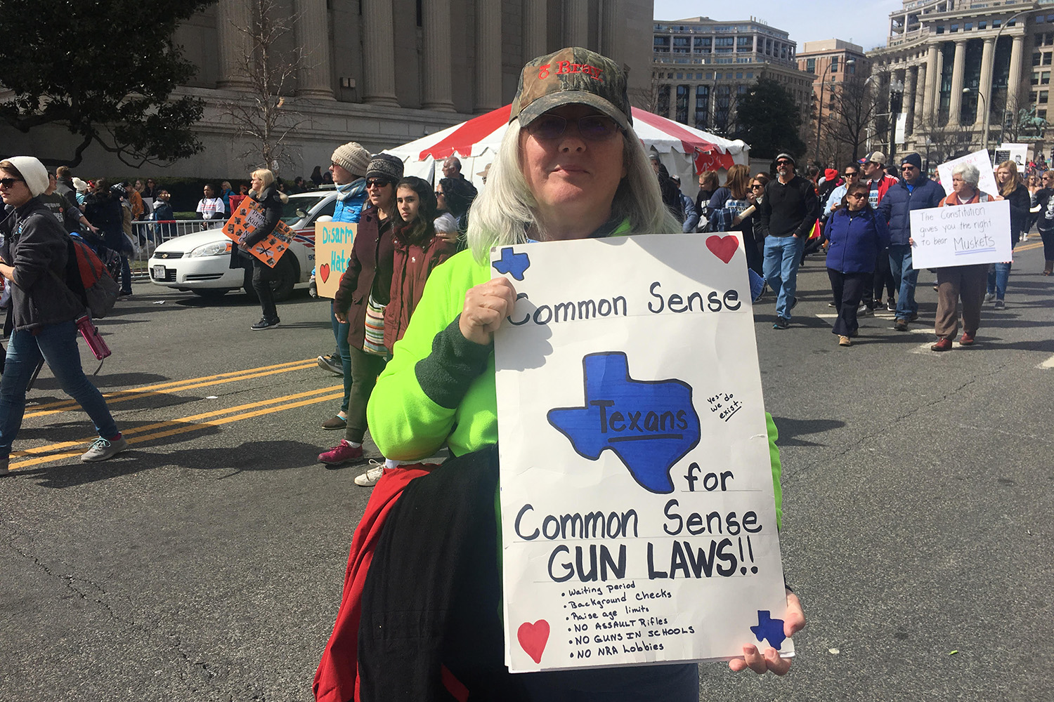 Susan Parker, a retired teacher from Houston, at the March For Our Lives event in Washington, D.C.