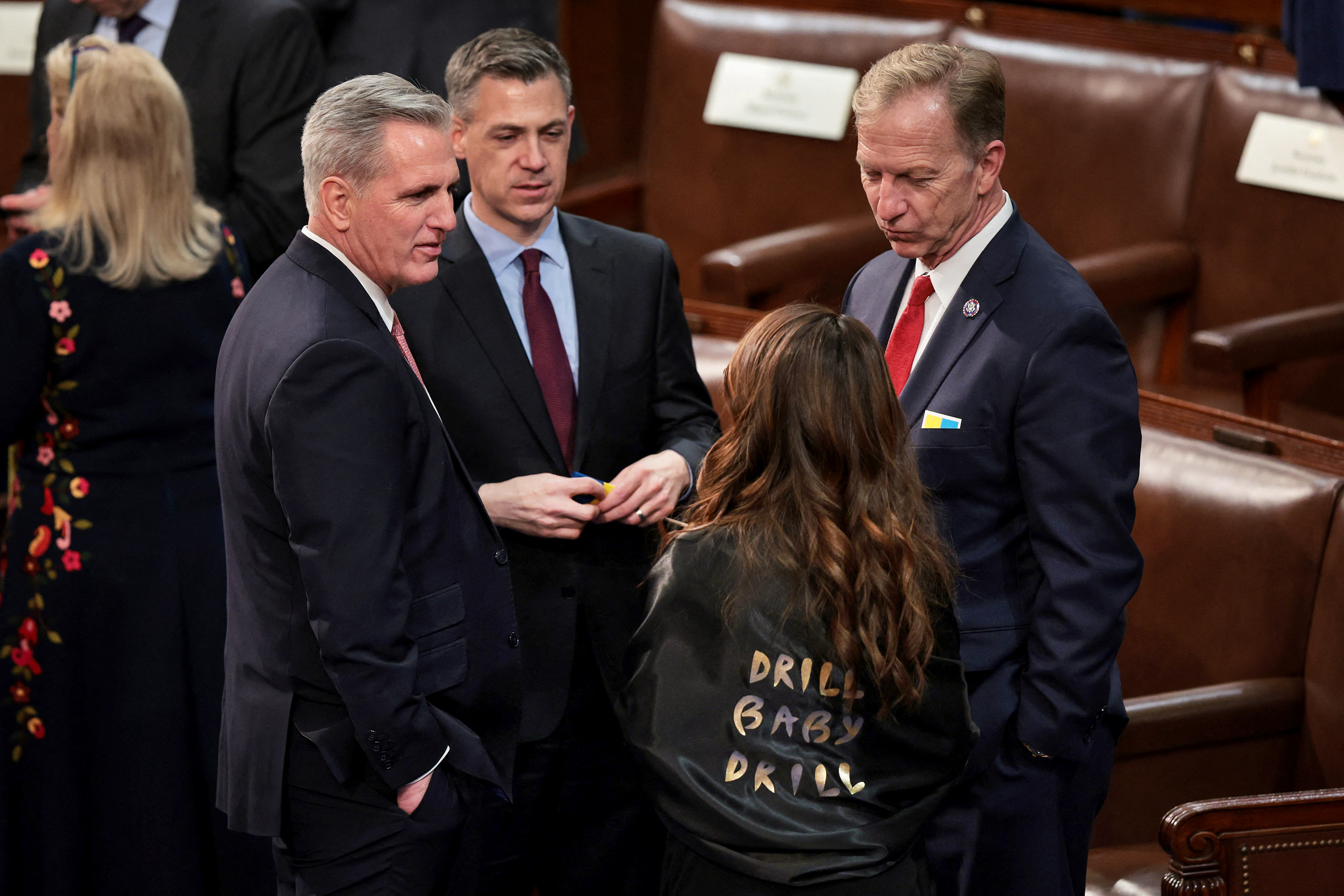 U.S Rep. Lauren Boebert, R-CO, wears a shawl with