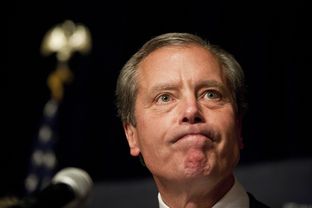 Lt. Gov. David Dewhurst on July 31, 2012, in Houston addressing the crowd at a watch party following the announcement that he lost the U.S. Senate runoff to Ted Cruz.