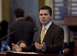 Rep. Mark Strama D-Austin, speaks during HB5 debate on March 26th, 2013. There are currently 165 amendments to the bill and the debate is expected to go well into the night.