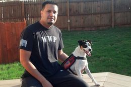 Adan Gallegos relies on his service dog, Bootz, to cope with the effects of war. The duo helped to inspire legislation that come Jan. 1 will have state law more closely mirror federal ADA guidelines.