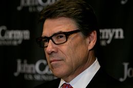 Gov. Rick Perry is shown on Nov. 15, 2013, at an Austin kickoff rally for U.S. Sen. John Cornyn's re-election campaign.